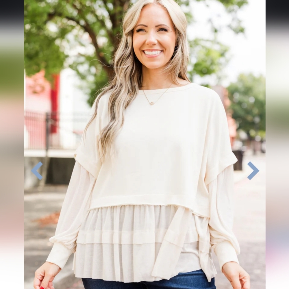 Cream Women's Top